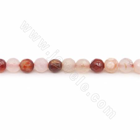 Perles Agate chauffé ronde facette sur fil Taille 6mm trou 1mm environ 64perles/fil