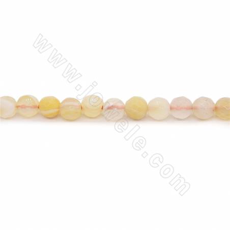 Perles Agate chauffé ronde facette sur fil Taille 6mm trou 0.8mm environ 63perles/fil