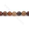Heated Agate Beads Strand Faceted Round Diameter 8mm Hole 0.8mm Approximately 49 Beads/Strand