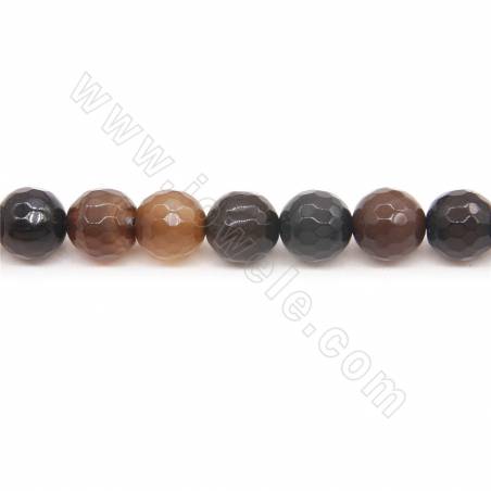 Heated Agate Beads Strand Faceted Round Diameter 8mm Hole 0.8mm Approximately  48 Beads/Strand