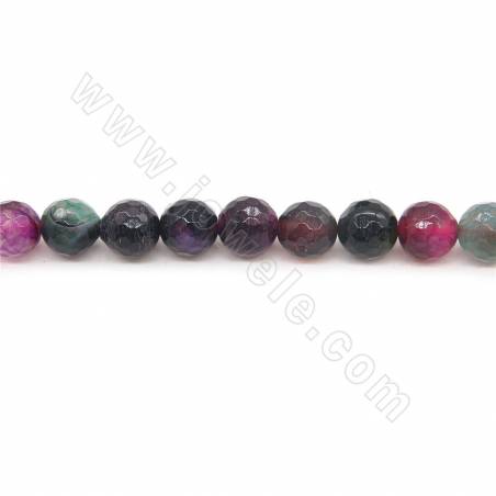 Heated Dragon Veins Agate Beads Strand Faceted Round Diameter 8mm Hole 1mm Length 39~40cm/Strand