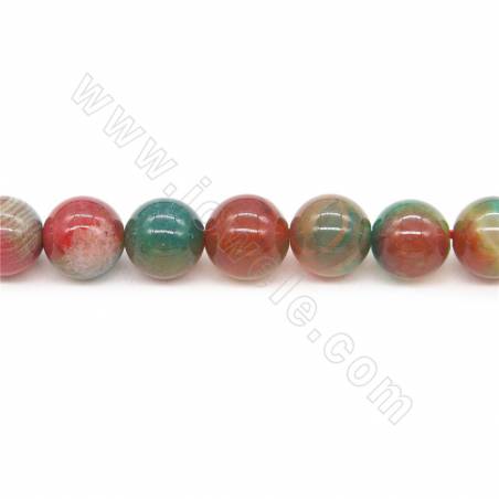 Perline di agata colorate riscaldate Diametro rotondo 10 mm Foro 1 mm Circa 40 perline/filamento
