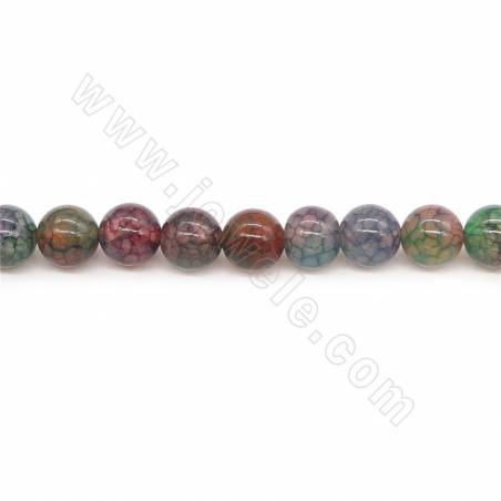 Heated Dragon Veins Agate Beads Strand Round Diameter 8mm Hole 1mm Approximately 49 Beads/Strand