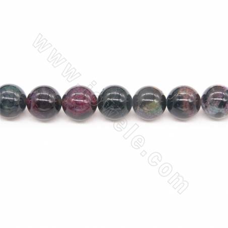 Heated Dragon Veins Agate Beads Strand Round Diameter 14mm Hole 1.5mm Approximately 28 Beads/Strand