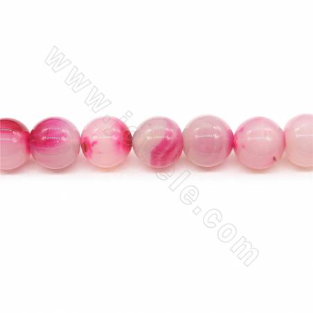 Erhitzte rosarote Achatperlen Strang Runder Durchmesser 18 mm Loch 2 mm Ungefähr 20 Perlen / Strang