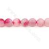 Perles Agate rose chauffé ronde sur fil Taille 18mm trou 2mm environ 20perles/fil