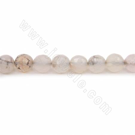 Heated Dragon Veins Agate Beads Strand Faceted Round Diameter 8mm Hole 1mm  Length 39~40cm/Strand