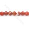 Perles D'Agate rayé chauffé ronde facette sur fil Taille 12mm trou 1.2mm 15~16“/fil