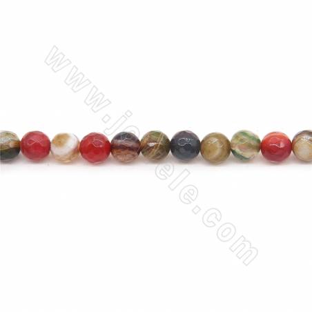 Heated Dragon Veins Agate Beads Strand Faceted Round Diameter 6mm Hole 1mm Approximately 66 Beads/Strand