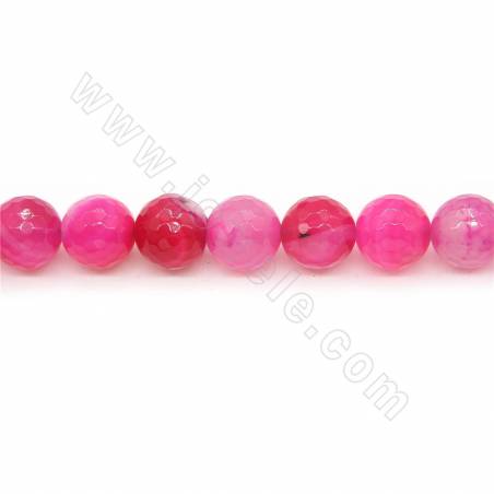 Heated Rose Pink Agate Beads Strand Faceted Round Diameter 14mm Hole  1.5mm Approximately 28 Beads/Strand