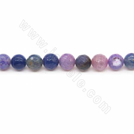Heated Agate Beads Strand Faceted Round Diameter 10mm Hole 1.2mm Length 39~40cm/Strand