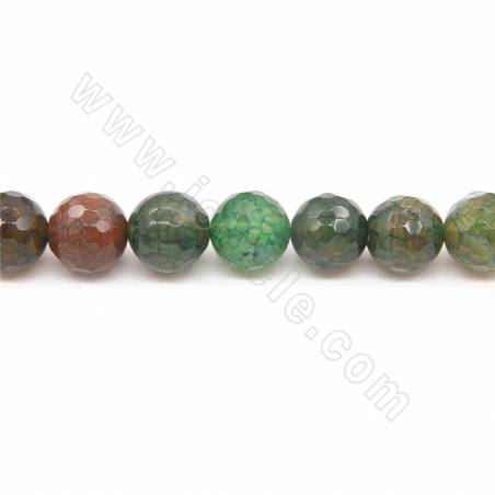 Heated Dragon Veins Agate Beads Strand Faceted Round Diameter 12mm Hole  1.5mm Approximately 31Beads/Strand