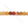 Heated Agate Beads Strand Faceted Round Diameter 8mm Hole 1mm Approximately 48 Beads/Strand