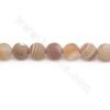 Heated Matte Striped Agate Beads Strand Round Diameter 10mm Hole 1mm Approximately 38 Beads/Strand 39-40cm
