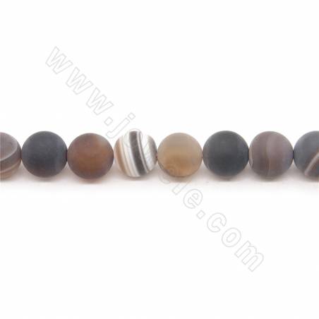 Perles D'Agate  du Botswana chauffé ronde mate sur fil Taille 10mm trou 1mm environ 38perles/fil