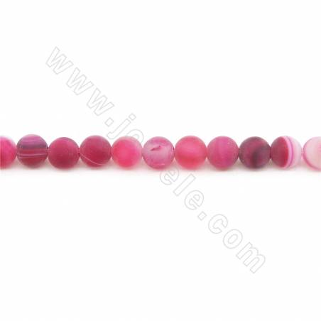 Heated Mette Striped Agate Beads Strand Round Diameter 6mm Hole 1mm Length 39~40cm/Strand