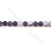 紫條紋瑪瑙串珠 圓形磨砂 尺寸6毫米 孔徑1毫米 長度39-40厘米/條