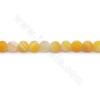 黃條紋瑪瑙串珠 圓形磨砂 尺寸6毫米 孔徑1毫米 長度39-40厘米/條