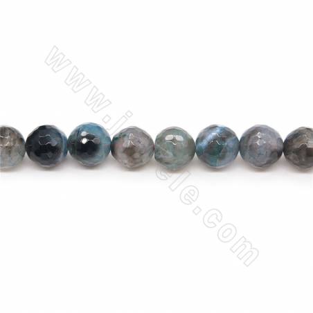 Heated Colorful Agate Beads Strand Faceted Round Diameter 12mm Hole 1.5mm Approx. 32 Beads/Strand