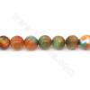 Heated Colorful Agate Beads Strand Faceted Round Diameter 8mm Hole 1.2mm Approx. 39 Beads/Strand