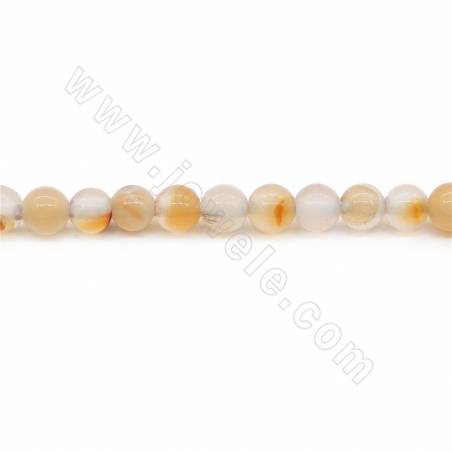 Perles Agate chauffé ronde sur fil Taille 4mm trou 1.2mm 15~16"/fil
