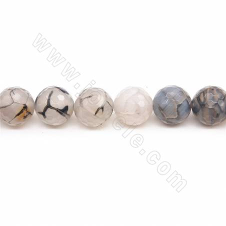 Heated Dragon Veins Agate Beads Strand Faceted Round Diameter 16mm Hole1.5mm Approx. 25 Beads/Strand