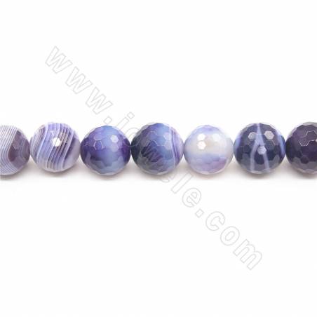 Heated Striped Agate Beads Strand Faceted Round Diameter 20mm Hole 1mm Approx.18 Beads/Strand 39-40cm