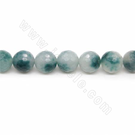 Perles Agate chauffé ronde facette sur fil  Taille 14mm trou 1.2mm environ 25perles/fil