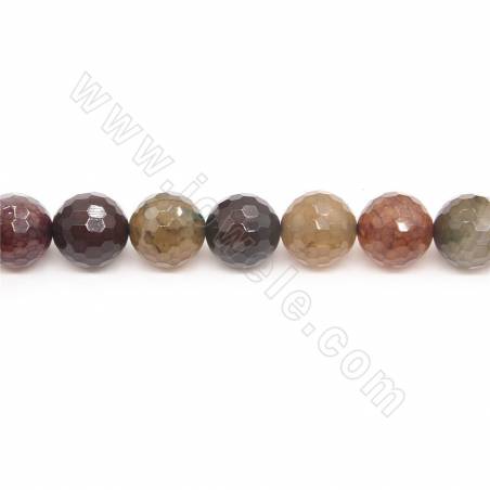 Heated Dragon Veins Agate Beads Strand Faceted Round Diameter 16mm Hole  1.5mm Approx. 25 Beads/Strand