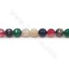 Perles agate multicolor chauffé ronde facette sur fil  Taille 10mm trou 1mm environ 39perles/fil