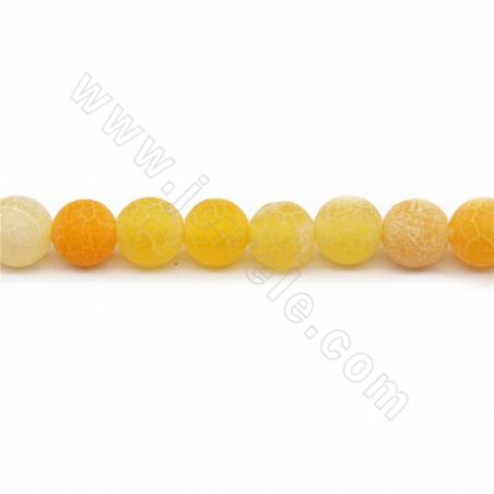 Heated Matte Weathered Agate Beads Strand Round Diameter 8mm hole 1mm Approx.49 Beads/Strand 39-40cm
