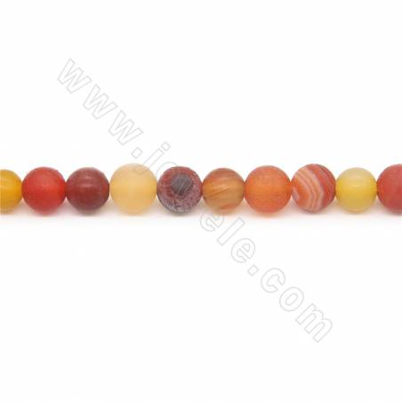 Heated Weathered Agate Beads Strand Round Diameter 8mm Hole 1mm Approx.51 Beads/Strand 39-40cm