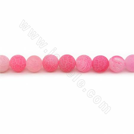 Heated Matte Weathered Agate Beads Strand Round Diameter 10mm Hole 1.5mm  Length 39~40cm/Strand