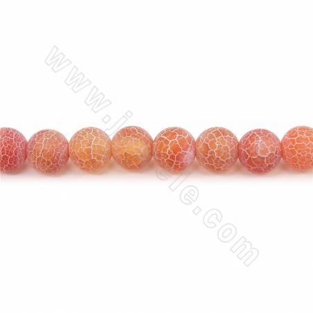 Heated Matte Weathered Agate Beads Strand Round Diameter 8mm Hole 1mm Length 39~40cm/Strand