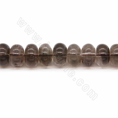 茶晶串珠 算盤珠 尺寸8x12毫米 孔徑1毫米 長度39-40厘米/條