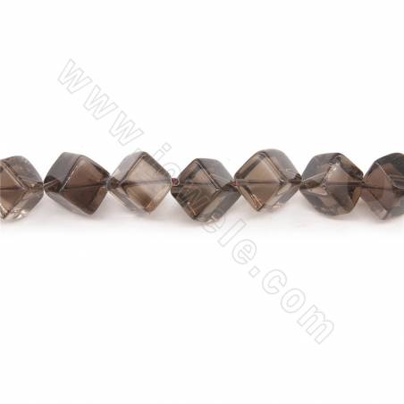 Natural Smoky Quartz Beads Strand Cube Size 10x10mm Hole  1mm Approx. 28 Beads/Strand