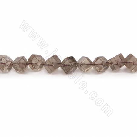 茶晶串珠 正方體 尺寸6x6毫米 孔徑0.8毫米 長度39-40厘米/條