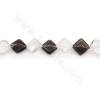 Natural Smoky&Clear Quartz Beads Strand Rhombus Size 14x14mm Hole 1.2mm Approx. 21Beads/Strand