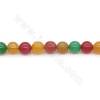 Perles de Quartz multicolore ronde sur fil Taill 8mm trou 0.8mm 15~16"/fil