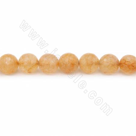 Dyed Quartz Crystal Beads Strand Faceted Round Diameter 12mm Hole 1mm Length 39~40cm/Strand