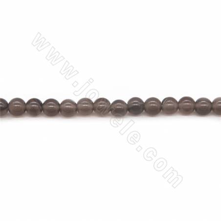 Perles obsidienne glace ronde sur fil  Taille 4mm trou 0.5mm 15~16"/fil