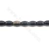 Perles Obsidienne en tonneau sur fil  Taille 11x17mm trou 1.2mm environ 25perles/fil