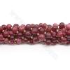 Erdbeerquarz gefärbte Perlenkette rund Durchmesser 8-12mm Loch 0.8~1.2mm Länge 39~40cm/Strang