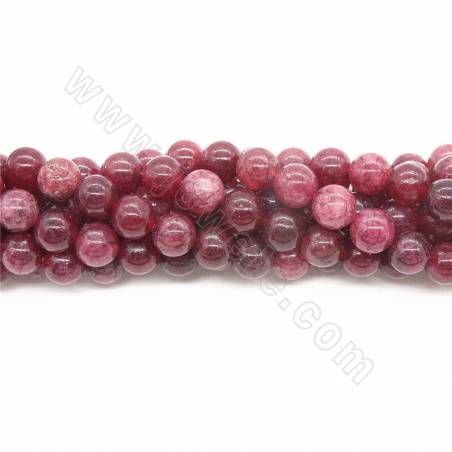 染色草莓晶串珠 圓形 尺寸10毫米 孔徑1毫米 約38顆/條