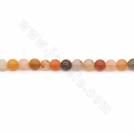 Perles de rutile multicolor ronde sur fil  Taille 4mm trou 1mm environ 84perles/fil