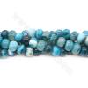 藍條紋瑪瑙串珠 算盤珠 尺寸12×18毫米 孔徑2毫米 長度39-40厘米/條