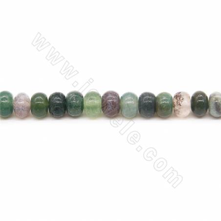 Natural Indian Agate Abacus Beads Strand Size 4x6mm Hole 0.6mm Length 39~40cm/Strand