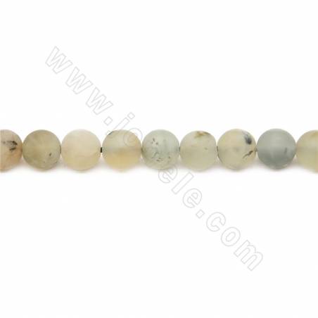 Natürliche Matte Prehnit Perlen Strang Rund Durchmesser 8 mm Loch 1 mm Ca. 50 Perlen/Strang