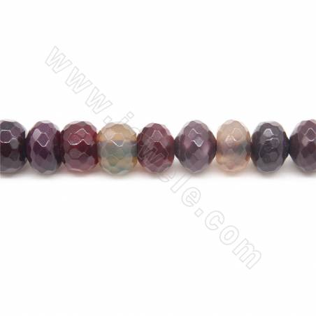 Heated Agate  Faceted Abacus Beads Strand Size 8x12mm Hole 1.5mm Length 39~40cm/Strand
