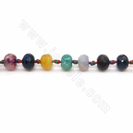 Perline di agata di colore misto riscaldate Filone di forma abaco sfaccettato Dimensioni 9x14 mm foro 2 mm Circa 27 perline/fila